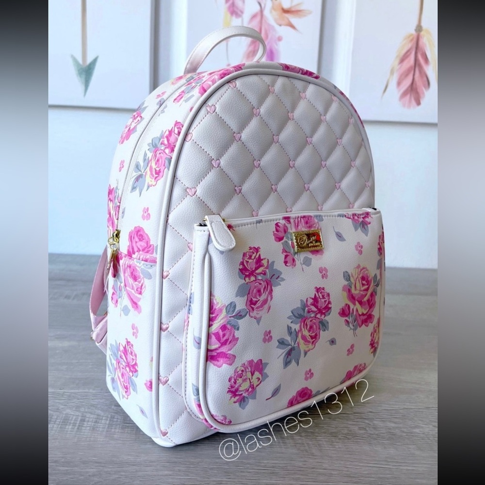 BETSEY JOHNSON Bag Danica Backpack - White Floral LBDANICA - Picture 3 of 7